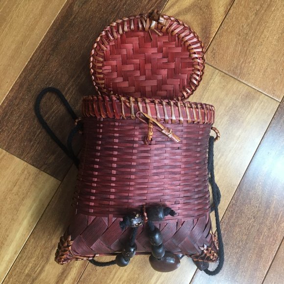 Original Rattan Back Bucket Purse - Picture 3 of 5